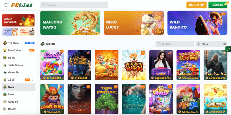 Sảnh Slot Game Với Đa Dạng Trò Chơi Tại FEBET